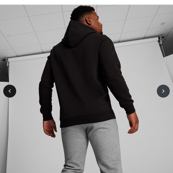 Puma Men's Black Hoodie with White Logo - Picture 3 of 11